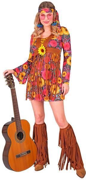 Deguisement Disco Enfant W WIDMANN MILANO Party Fashion Costume Hippie Femme, Robe, Flower Power, Costume De Carnaval Arc Enfant