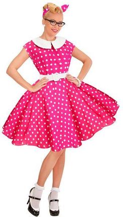 W Widmann Milano Party Fashion Kostium Rock'N'Roll Moda Lat 50 Tych Sukienka Z Halką Paskiem Opaską Na Włosy Kostiumy Fantazyjne 27301
