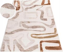 Zdjęcie Dywanypers Dywan Moda 3D 80X150 Abstrakcja Art Deco Beżowy Kreski Paski Boho Wielokolorowy - Złotów