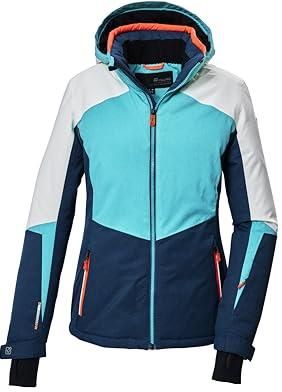 Killtec Women's Giacca trapuntata/giacca da sci con cappuccio staccabile con zip e paraneve KSW 250 WMN SKI QLTD JCKT, light steel blue, 38, 37577-000
