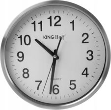 ZEGAR �CIENNY Cichy METALOWY Srebrny SATYNA P�ynna Praca 30cm 5025