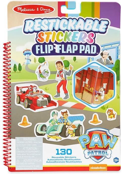 Melissa & Doug PAW Patrol Flip-Flap Stickerpad – 458 Herbruikbare Stickers, 15 Uitklapbare Scènes – Schermvrij Speelplezier Voor 3-5 Jaar