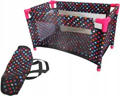 Zdjęcie Mariotoys Łóżeczko-Kojec Dla Lalek Czarny W Białe Groszki - Sławno