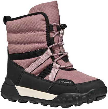Geox J Trekkyup Girl B AB, Śnieg But Dziewczyny, Antique Rose Black, 39 EU
