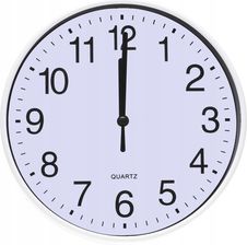 ZEGAR �CIENNY 19cm Cichy P�ynna Praca DU�E Cyfry Bia�y A5917