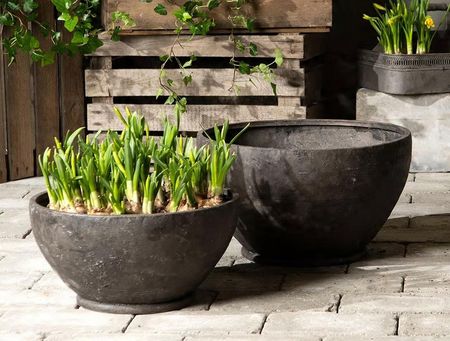 Skandi Doniczka Na Bonsai Dua Loft 2szt. Metalowa Czarna Balkon (16212)