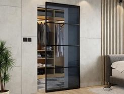 Zdjęcie Galakor Drzwi Szklane Przesuwne Magic Grafit 4A 112,5cm - Krobia