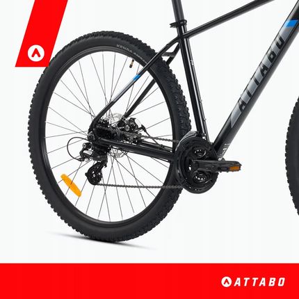 ATTABO ALPE 1.0 VTT Homme – Cadre Aluminium 6061, 21 Vitesses, Roues 29″, Suspension Suntour, Tailles 17/19/21 – Bleu/rouge