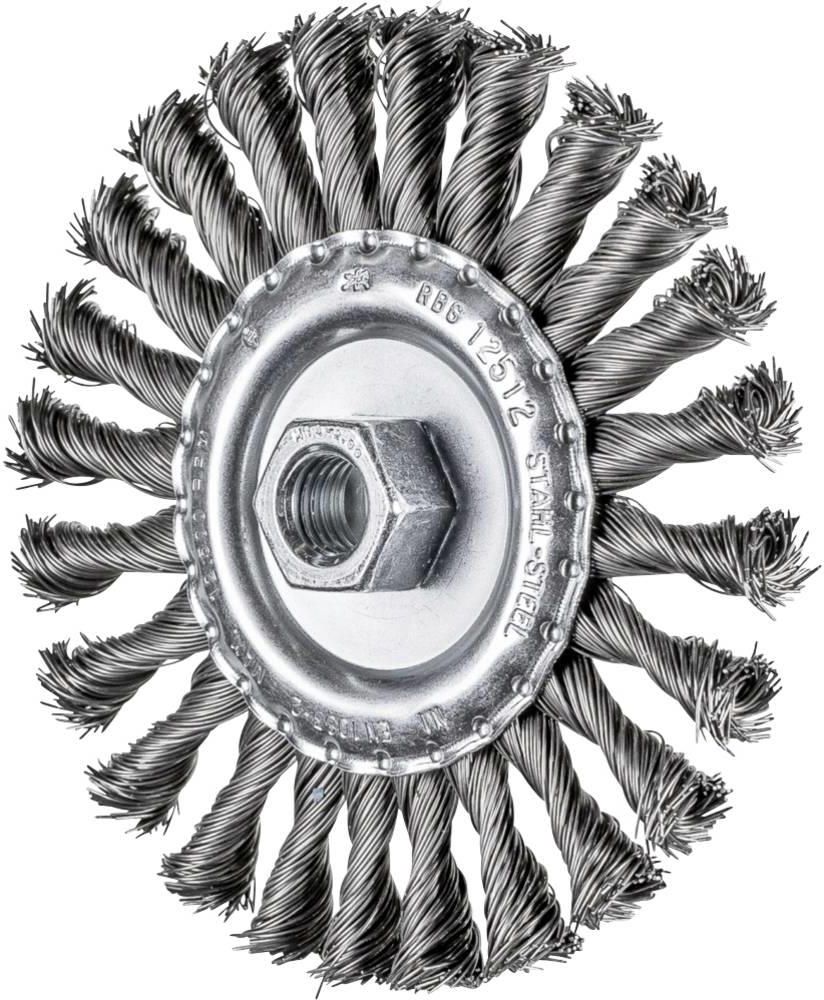 Meuleuse Ronde Pferd Torsadée 125 Mm – M14, Inox 0,35mm, 24 Tresses, 12500 Tr/min, Pour Métaux Et Alliages