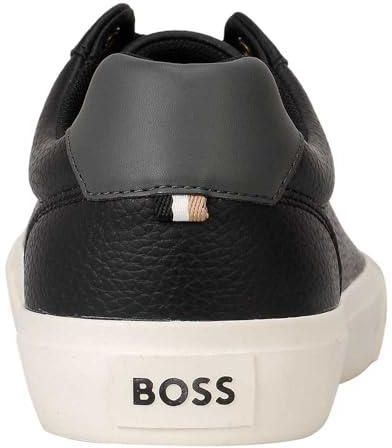 BOSS Aiden Tenn, Scarpe Da Tennis Uomo In Pelle Sintetica - Colore Nero, Taglia 44 EU - Vestibilità Regolare