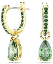 Swarovski Attract Kolczyki wiszące, Szlif gruszka, Zielony, Powłoka w kolorze złota