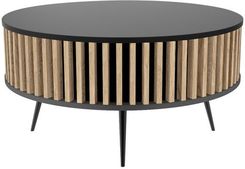 Ggd Stolik Kawowy Okr�g�y Sunday Czarny Blat Lamele D�b Fornitury