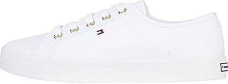 Tommy Hilfiger dla kobiet. FW0FW06512 Essential Nautical Shoes biały (36), 1 do 3 cm, Smycze, Zwykły