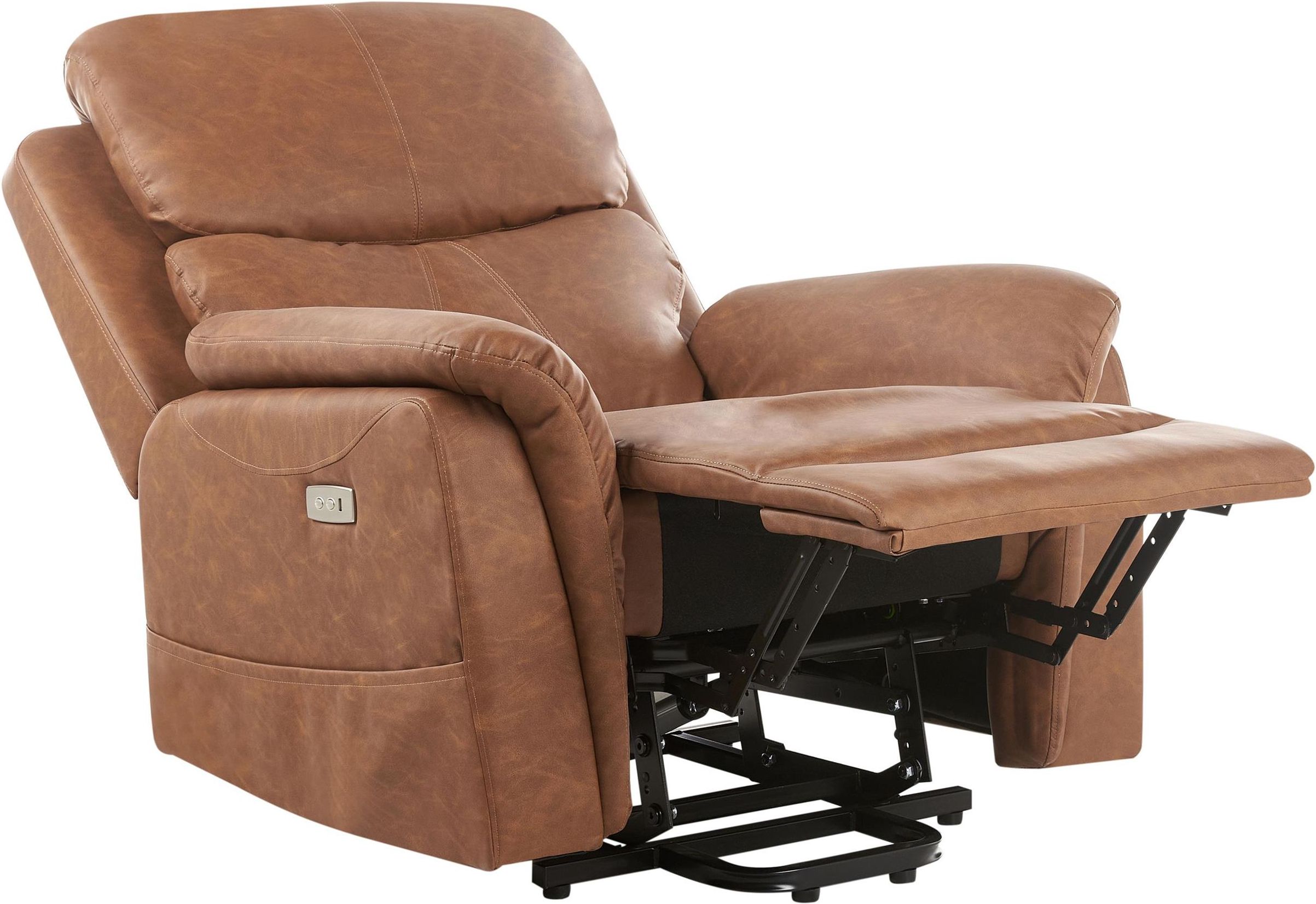 Beliani Elektryczny Fotel Rozkładany Glorie Z Masażem Ekoskóra ...