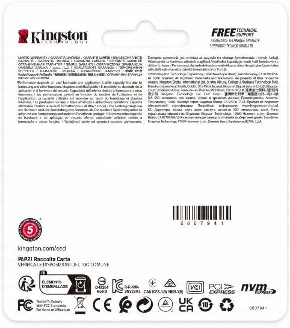 фото SSD накопичувач Kingston NV3 500 GB (SNV3SM3/500G)