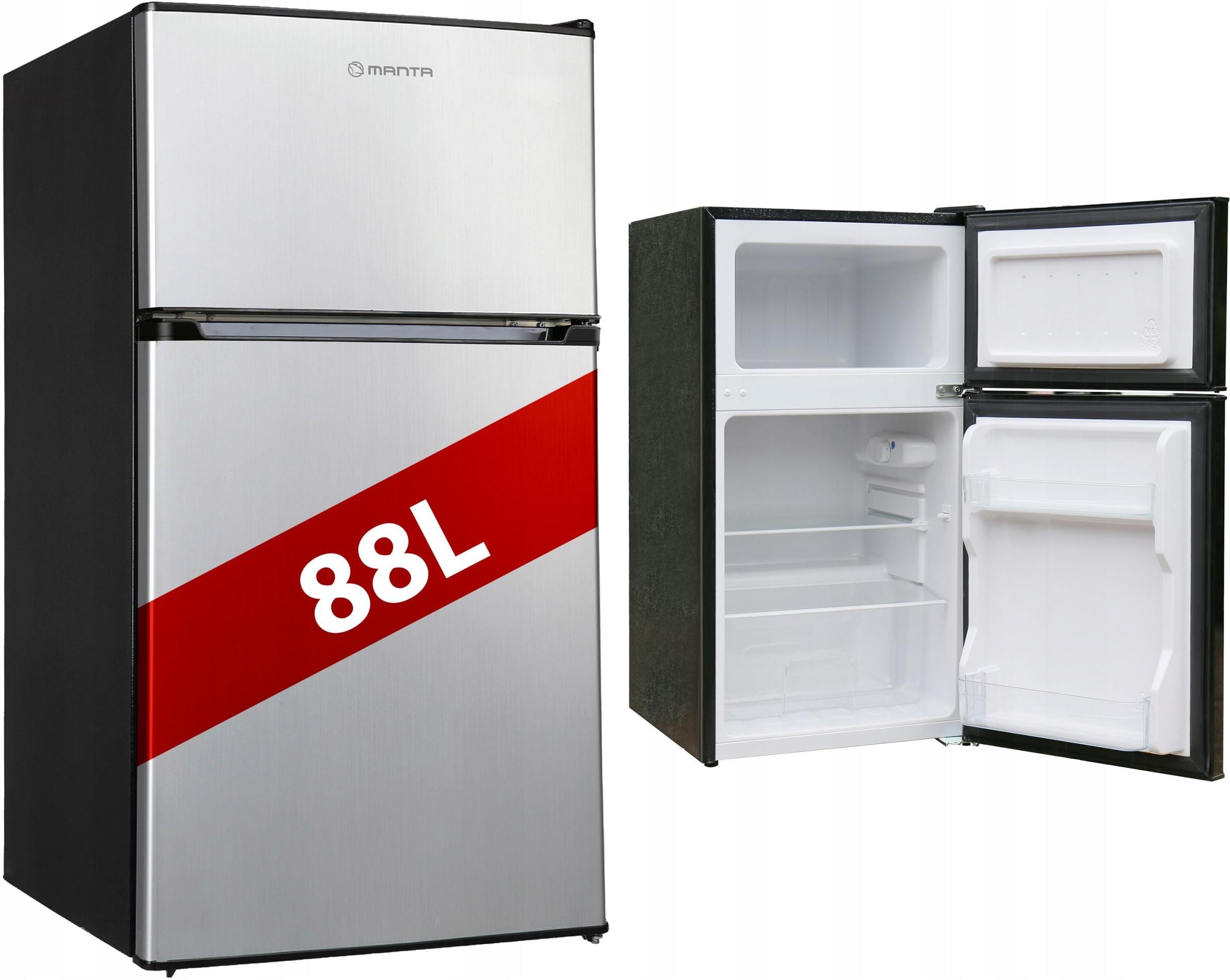 マーシャドー Lodówka Manta MM545DSL z zamrażalnikiem górnym 86cm Inox od 1078