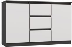 Zdjęcie Komoda Nowoczesna 120 cm z Półkami i Szufladami ANTRACYT BIAŁY - Mikstat