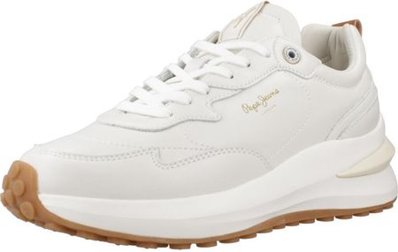 Pepe Jeans dla kobiet. PLS60014 Skórzane sneakersy Winslow Action białe (37), Skóra, Biały, 3 do 5 cm, Smycze, Zwykł