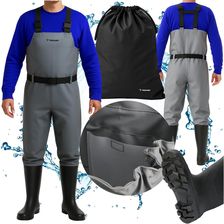 Zdjęcie Wodery Wędkarskie Spodniobuty Na Ryby Gumowe Spodnie Grube Długie Szelki 42 Trizand 25891 - Krzywiń