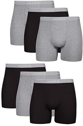 Hanes Bokserki męskie, 6-pack Black/Gray, XL [esnt]