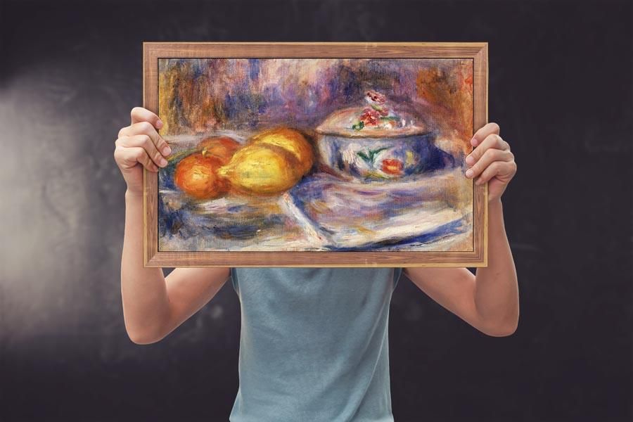 Pixxprint Quadro panoramico in vetro vero vetro Monoi Fiori Zen Torre di pietra, 100 x 40 cm, con sospensione e distanziatore