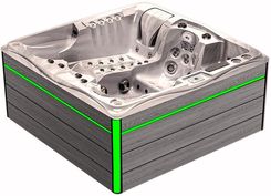 HYDROSAN - Wanna SPA Jacuzzi ogrodowe z hydromasa�em 5-osobowa 210x210 cm CAPPUCCINO OBUDOWA SZARA DESKA F24 SPA747