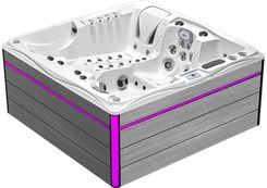 HYDROSAN - Wanna SPA Jacuzzi ogrodowe z hydromasa�em 5-osobowa 210x210 cm BIA�A PER�A OBUDOWA SZARA DESKA F27 SPA747