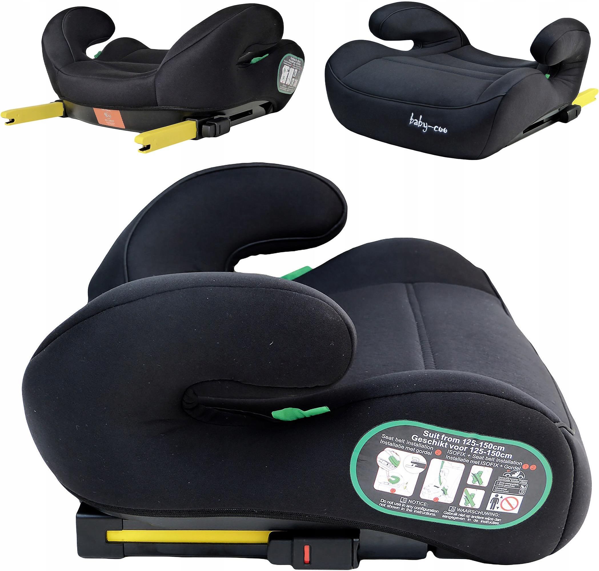 BABY☆ページ Fotelik Baby-Coo Dexter Siedzisko Isofix I-Size R129 Czarny 15