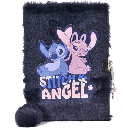 Paso Pamiętnik Pluszowy Z Kłódką W Linie 96 Kartek Stitch I Angel Granatowy