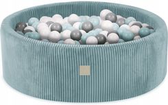 Zdjęcie MisiooBasen Z Piłkami 90X30 Dla Dzieci Niebieski Sztruks 200 Piłek - Pieniężno