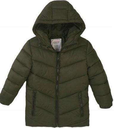 Kurtka zimowa z kapturem khaki dla chłopca 80/86