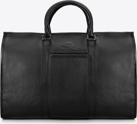 Wielofunkcyjna torba na garnitur ze skóry naturalnej czarna