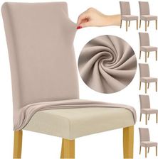 Zdjęcie Pokrowiec na Krzesło Beżowy Welur Uniwersalny Miękki Pokrowce na Krzesła x6 Ruhhy 25989 - Osiek
