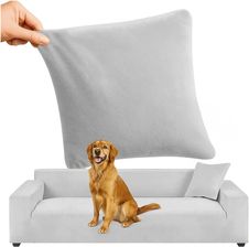 Zdjęcie Pokrowiec na Narożnik Kanapę Leżankę Jasno Szary Welur Elastyczny 190-230cm Ruhhy 26182 - Czerwionka-Leszczyny