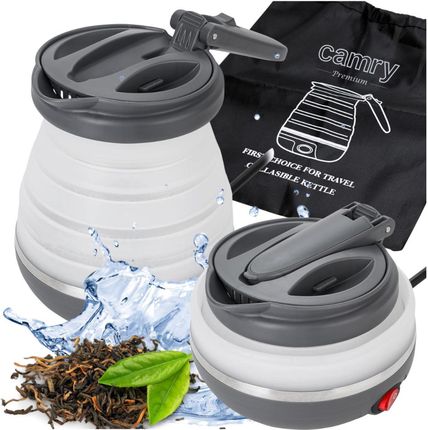 Czajnik turystyczny składany, silikonowy, 0,6 L, 750W, etui w zestawie, Camry CR 1374