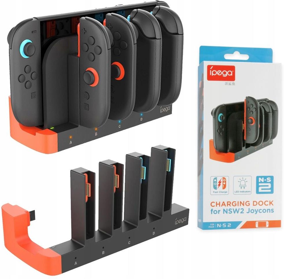 IPega Stacja ładująca dokująca 4w1 do JoyCon2 Nintendo