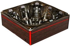 HYDROSAN - Wanna SPA Jacuzzi ogrodowe z hydromasa�em 5-osobowa 230x230 cm MAGMA GOLD OBUDOWA BR�ZOWA DESKA F21 SPA748