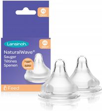 Zdjęcie Lansinoh Smoczek Do Butelki Natural Wave Noworodek Xs 0M 2Szt. - Szepietowo