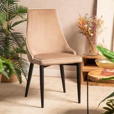 Zdjęcie Homla Krzesło Louis Ribbon Welurowe Beżowe 44x59x88cm 848907 (H213952) - Gniewkowo