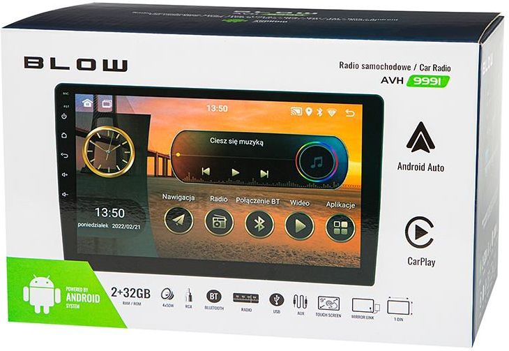 Radioodtwarzacz samochodowy Blow Radio Samochodowe Bluetooth 1DIN 9 ...