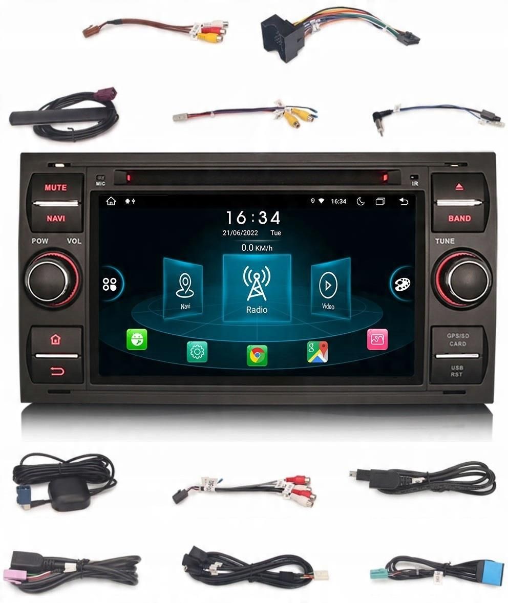 Mascherina 2 DIN Per Ford Galaxy, Fiesta, Focus, C-Max, S-Max E Transit – Adattatore Per Autoradio Nero