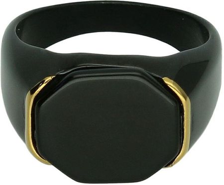 Diament Sygnet męski czarny ze złotą wstawką – stal szlachetna Venetto P53‑32.4.6 DIA-PRS-P533246-STAL