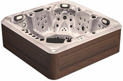 HYDROSAN - Wanna SPA Jacuzzi ogrodowe z hydromasa�em 5-osobowa 230x230 cm CAPPUCCINO OBUDOWA BR�ZOWA DESKA F21 SPA755