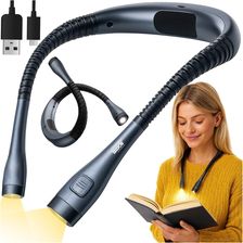 Zdjęcie Lampka do Czytania Książek na Szyję Nocna Latarka LED Akumulator na USB-c Izoxis 25675 - Świętochłowice