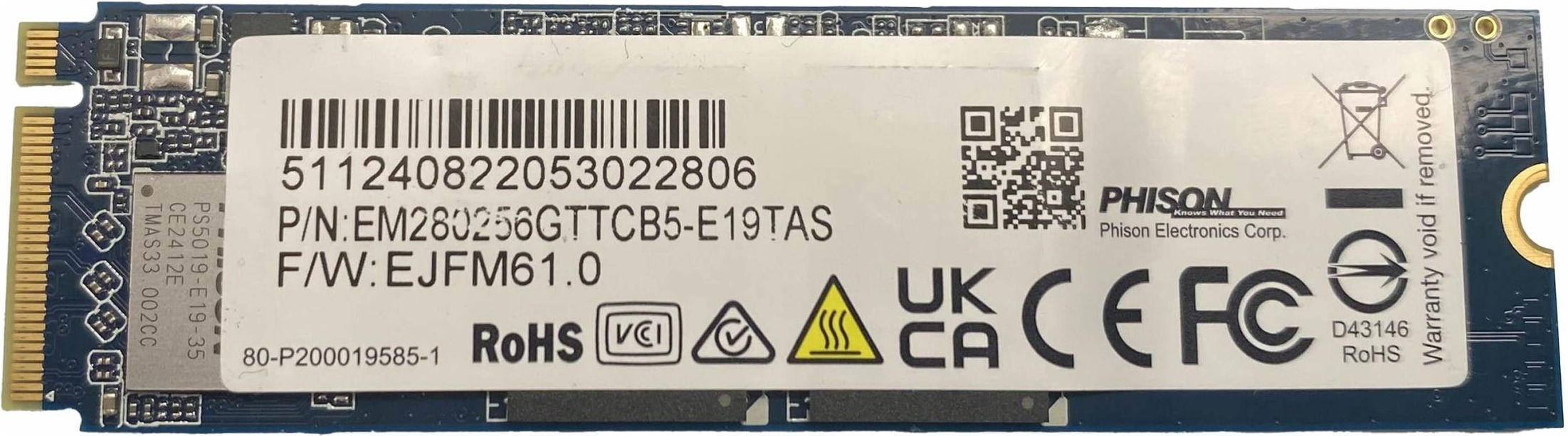 Dysk SSD Phison D43146 M.2 2280 NVMe 256GB PCIe (39489 TWARDY256