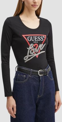 GUESS Czarny damski longsleeve Love Tee, Rozmiar M