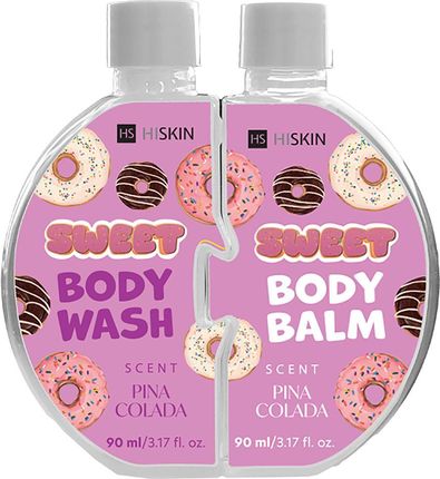 Hiskin Puzzle Body Pina Colada zestaw żel do mycia 90ml + balsam do ciała 90ml