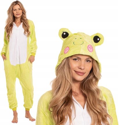 Piżama Damska Kombinezon Kigurumi Onesie Kostium Żaba Zielona 145-155 cm S