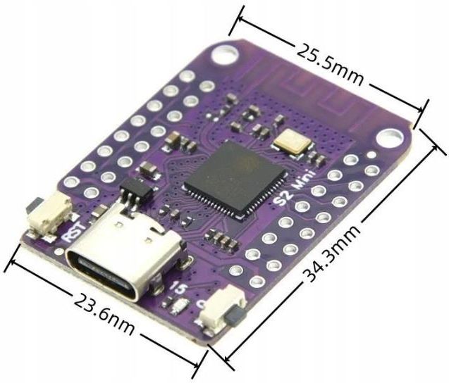 APKLVSR 5 Stuks ESP32-S2 Mini V1.0.0 – Ontwikkelkaart Met 4MB Flash, 2MB PSRAM, WiFi, MicroPython & ESP-IDF Geschikt Voor Arduino