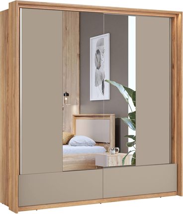 Helvetia Szafa Przesuwna Impressio 200 63 2D2S Z Lustrem Dąb Mauvella / Congo 209Cm